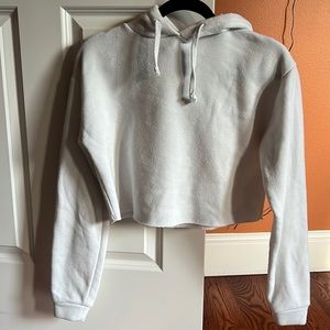 Topshop White cropped hoodie